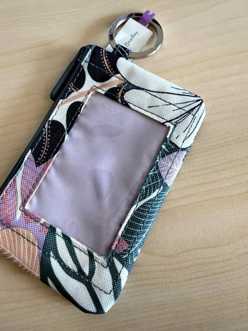 Vera Bradley Zip ID Case Multicolor & Pink